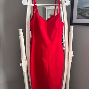 Banana Republic Red Double-Strap Sheath Dress
